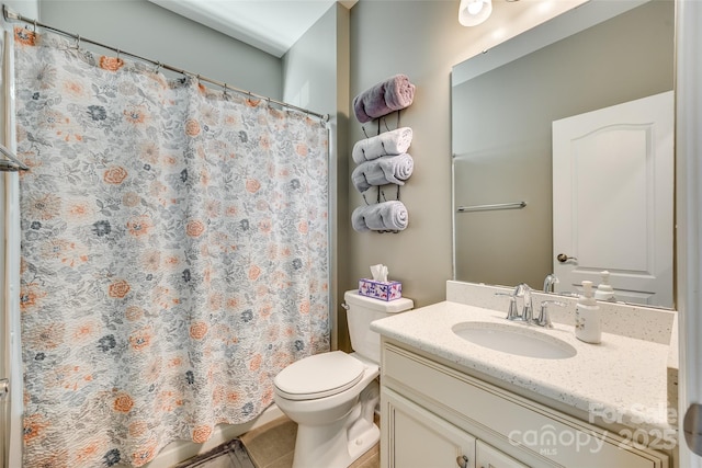 4083 Home Grown Way, Clover, SC 29710 - full bath with toilet, a shower with shower curtain, vanity, and tile patterned floors