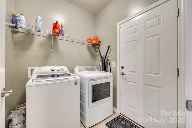 4083 Home Grown Way, Clover, SC 29710 - laundry area with light tile patterned flooring, independent washer and dryer, and laundry area