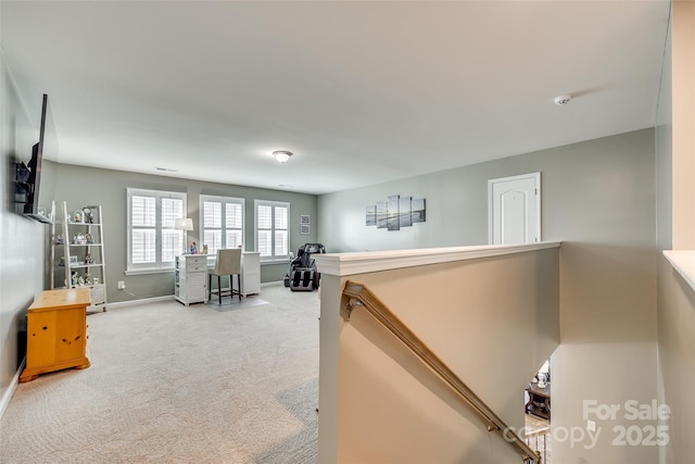 4083 Home Grown Way, Clover, SC 29710 - hall with carpet floors, an upstairs landing, and baseboards
