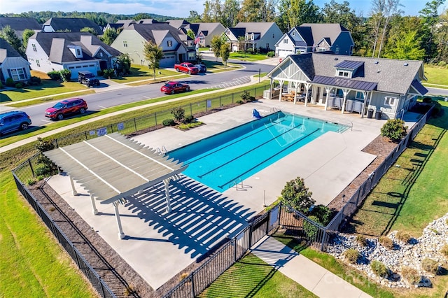 4083 Home Grown Way, Clover, SC 29710 - community pool with a patio area, fence, a residential view, and a yard