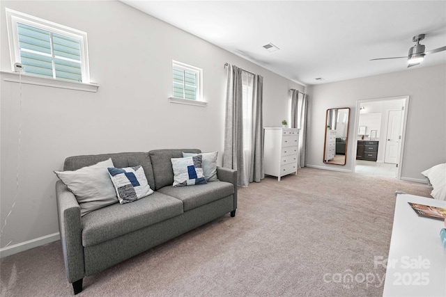 2333 Talon Point Cir, Fort Mill, SC 29715 - living area with carpet flooring, healthy amount of natural light, and a ceiling fan