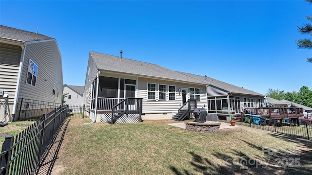 2333 Talon Point Cir, Fort Mill, SC 29715 - back of house featuring a sunroom and crawl space