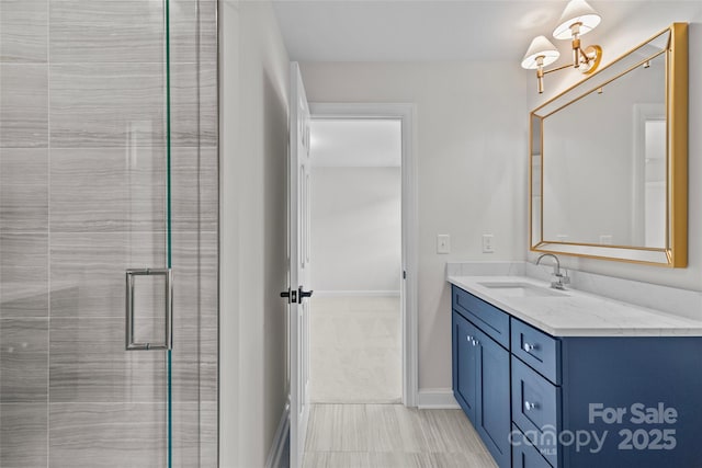 426 Walden Trl, Waxhaw, NC 28173 - full bath featuring vanity, baseboards, and a tile shower