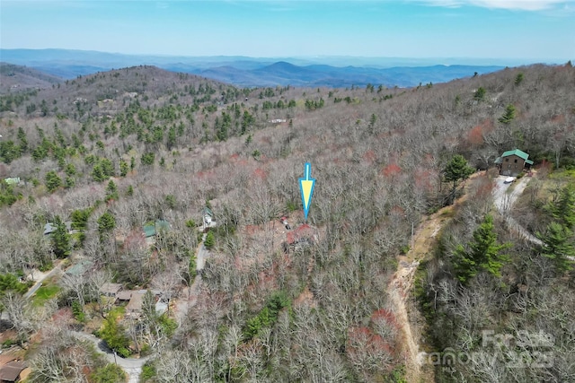 bird's eye view featuring a mountain view