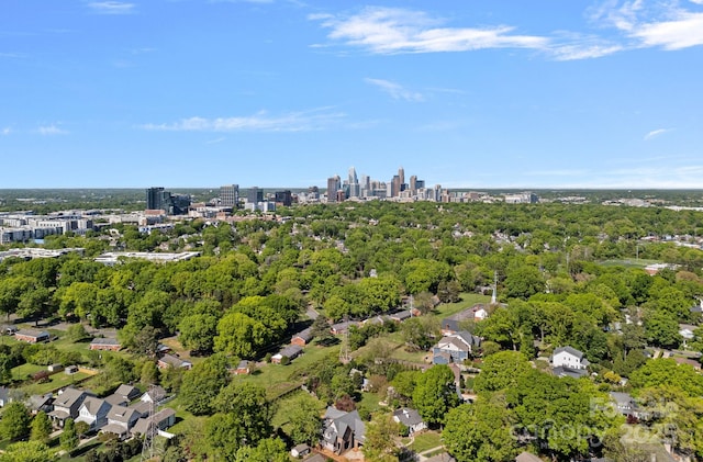birds eye view of property with a view of city