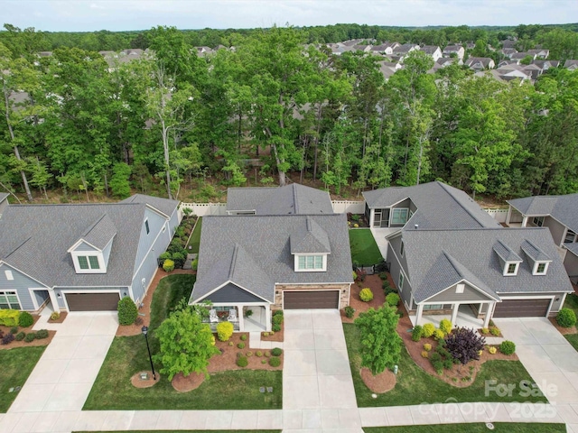 aerial view featuring a residential view