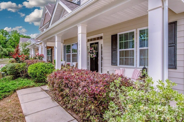 10707 Charmont Pl, Huntersville, NC 28078 - view of exterior entry with a porch