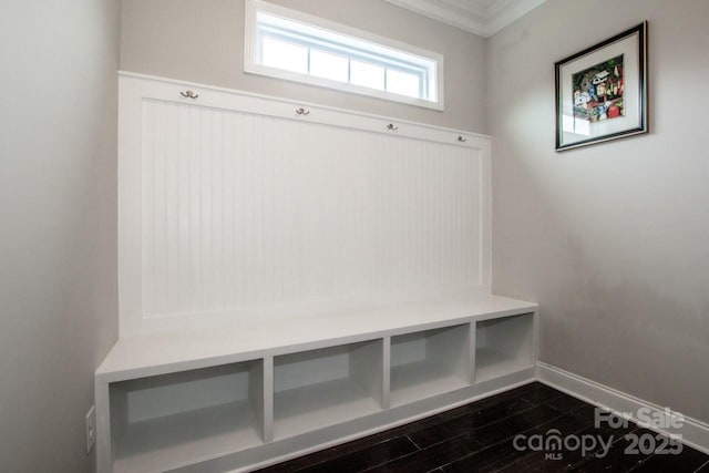 10707 Charmont Pl, Huntersville, NC 28078 - mudroom with dark wood finished floors and baseboards