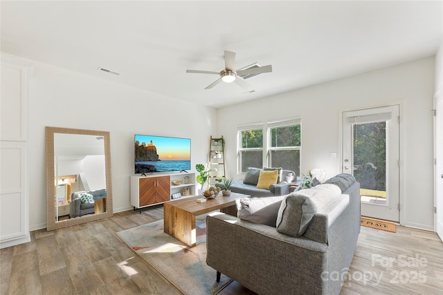 548 Dutch White Dr, Clover, SC 29710 - living area featuring light wood-type flooring and ceiling fan