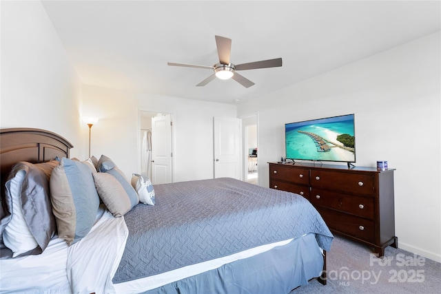 548 Dutch White Dr, Clover, SC 29710 - bedroom with light colored carpet, baseboards, and a ceiling fan