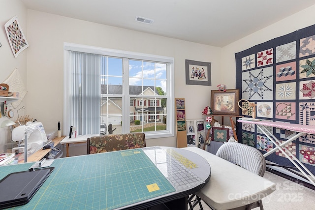 dining area featuring visible vents