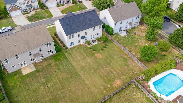 drone / aerial view featuring a residential view