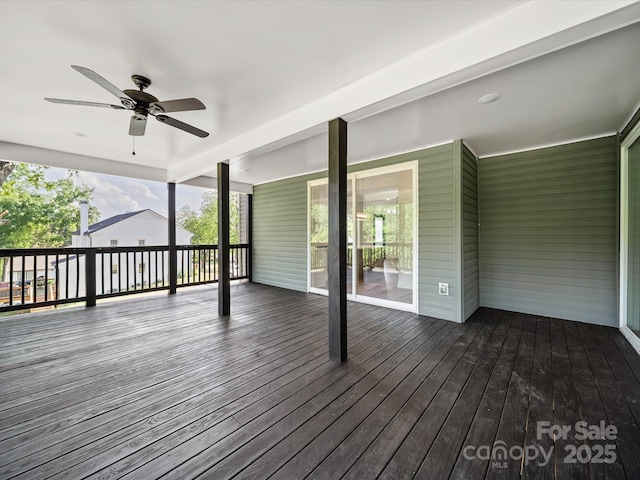 deck featuring a ceiling fan