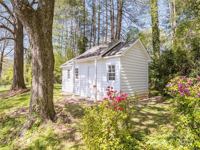 view of shed