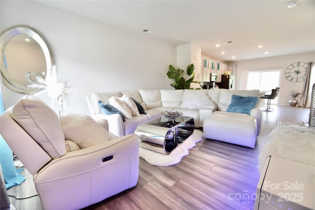525 San Marco Dr, Gastonia, NC 28056 - living area with recessed lighting, wood finished floors, and visible vents