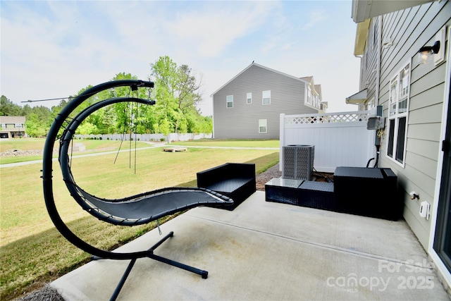 525 San Marco Dr, Gastonia, NC 28056 - view of patio / terrace with central AC unit and fence