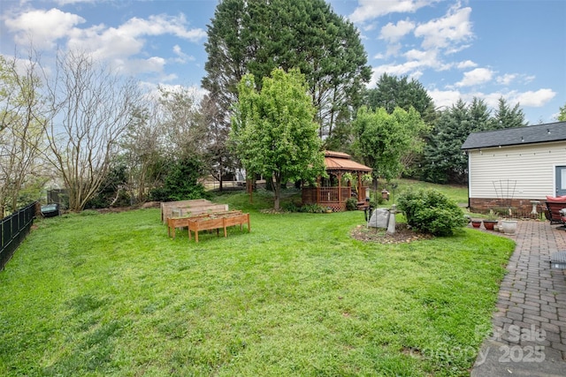 106 S Oakwood Dr, Kings Mountain, NC 28086 - view of yard featuring fence and a gazebo