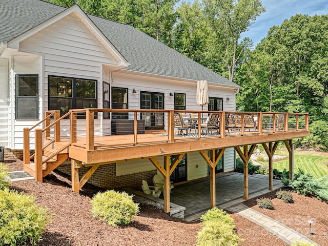 deck featuring a patio area