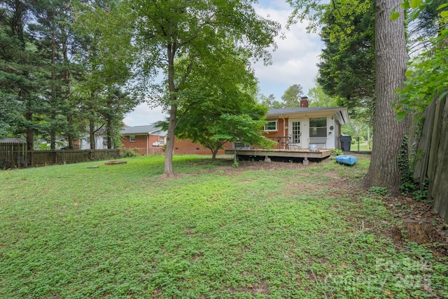 4920 Raymond Pl, Charlotte, NC 28205 - view of yard featuring a wooden deck