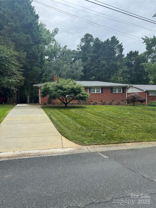 4920 Raymond Pl, Charlotte, NC 28205 - view of front of home featuring driveway, a front lawn, and brick siding