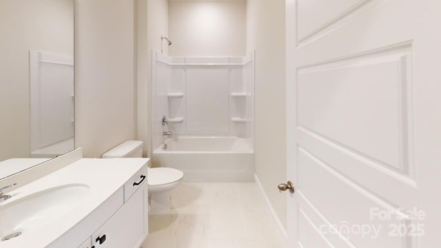 606 Banter Ln Unit 30, Cramerton, NC 28032 - full bath with marble finish flooring, vanity, and tub / shower combination