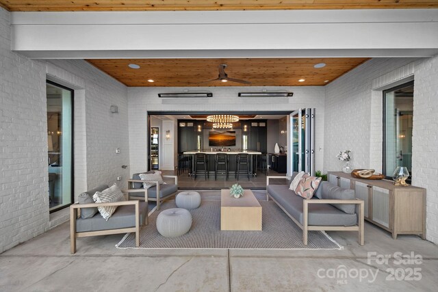 7861 Live Oaks Dr, Denver, NC 28037 - view of patio / terrace with an outdoor hangout area and ceiling fan