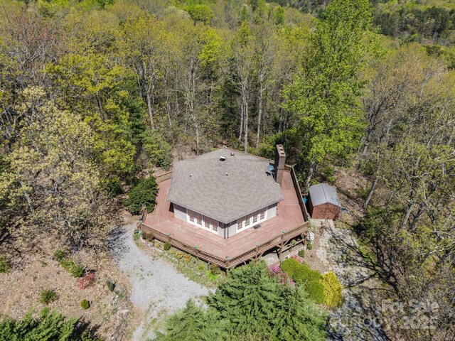 3190 Holly Rd, Connelly Springs, NC 28612 - view from above of property with a heavily wooded area