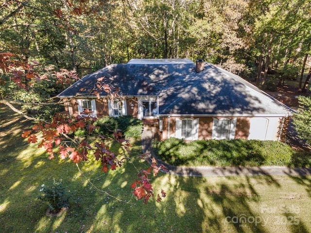 2643 Rolling Hills Dr, Monroe, NC 28110 - view of front of property featuring a chimney and brick siding