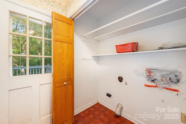 2643 Rolling Hills Dr, Monroe, NC 28110 - laundry area featuring laundry area, baseboards, and hookup for an electric dryer