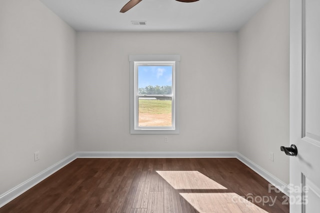 4034 Daugherty Rd, China Grove, NC 28023 - spare room featuring ceiling fan and dark wood-type flooring
