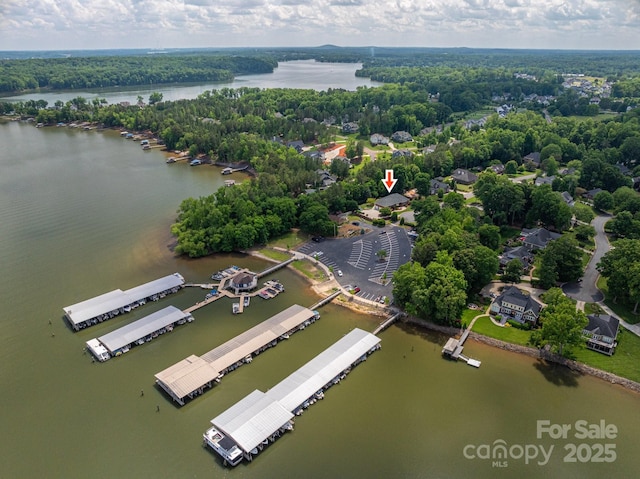 drone / aerial view of a nearby body of water