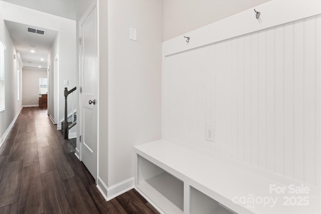 13210 Kenworth Rd, Charlotte, NC 28278 - mudroom featuring dark wood finished floors