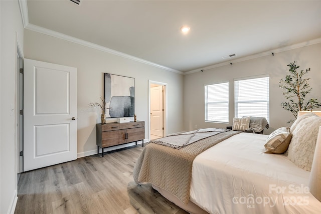13210 Kenworth Rd, Charlotte, NC 28278 - bedroom featuring light wood-type flooring and ornamental molding