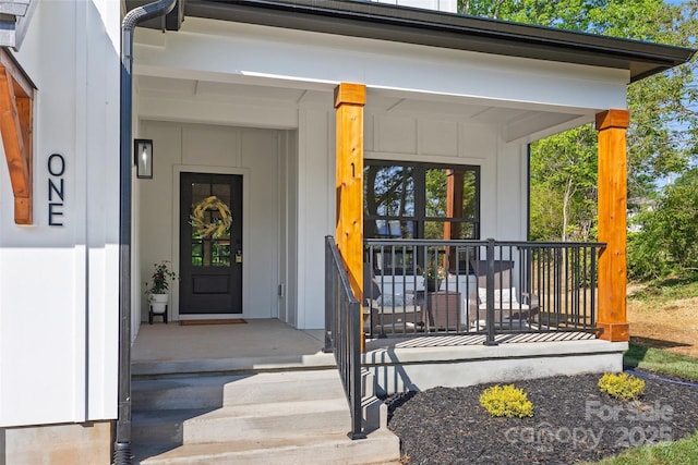 1 Linestowe Dr, Belmont, NC 28012 - entrance to property with a porch and board and batten siding