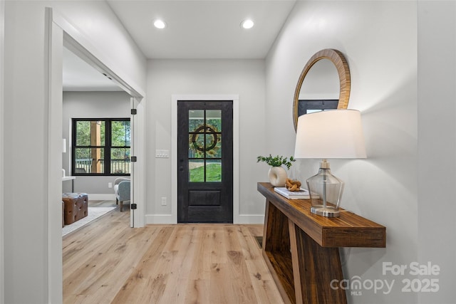 1 Linestowe Dr, Belmont, NC 28012 - entrance foyer with baseboards, wood finished floors, and recessed lighting