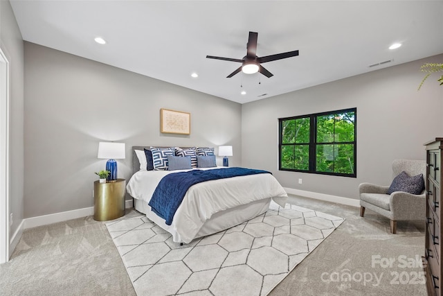 1 Linestowe Dr, Belmont, NC 28012 - bedroom with recessed lighting, baseboards, visible vents, and light colored carpet