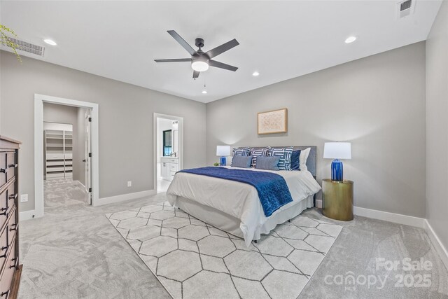 1 Linestowe Dr, Belmont, NC 28012 - carpeted bedroom featuring baseboards, visible vents, and recessed lighting