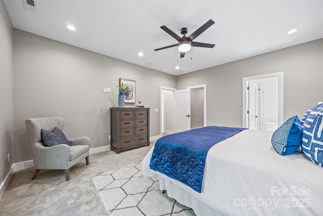 1 Linestowe Dr, Belmont, NC 28012 - bedroom featuring light colored carpet, baseboards, visible vents, and recessed lighting