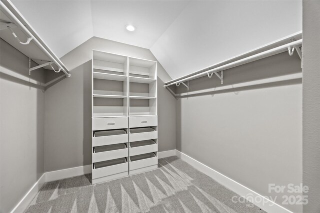 1 Linestowe Dr, Belmont, NC 28012 - walk in closet featuring carpet floors and vaulted ceiling