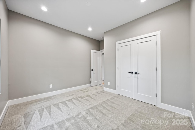 1 Linestowe Dr, Belmont, NC 28012 - unfurnished bedroom with recessed lighting, baseboards, a closet, and light colored carpet