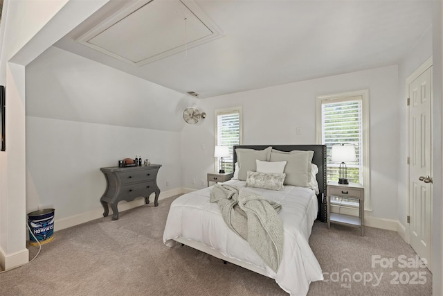 423 N Pine St, Charlotte, NC 28202 - bedroom with attic access, multiple windows, and light carpet