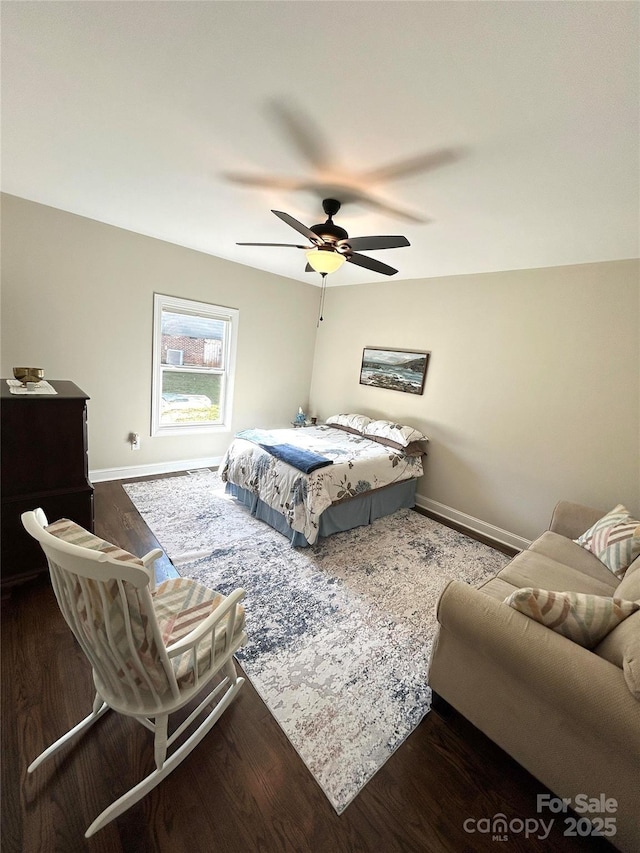 5817 Wingate Hill Rd, Denver, NC 28037 - bedroom featuring wood finished floors, baseboards, and ceiling fan