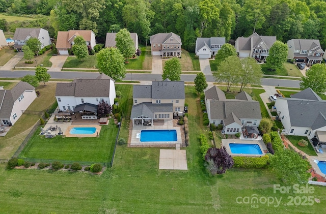 aerial view with a residential view