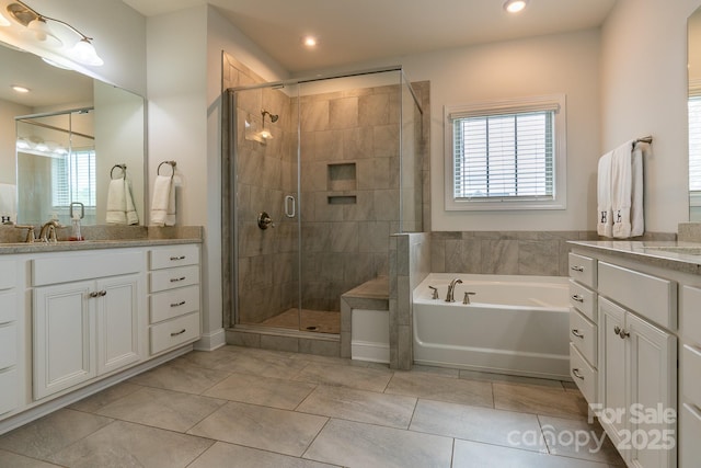 16711 Monocacy Blvd, Huntersville, NC 28078 - bathroom with a stall shower, plenty of natural light, and vanity