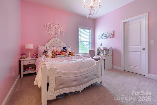 16711 Monocacy Blvd, Huntersville, NC 28078 - carpeted bedroom featuring an inviting chandelier and baseboards