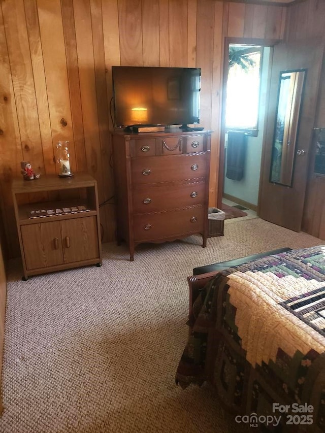 134 Raven Rdg, Maggie Valley, NC 28751 - bedroom with carpet and wood walls