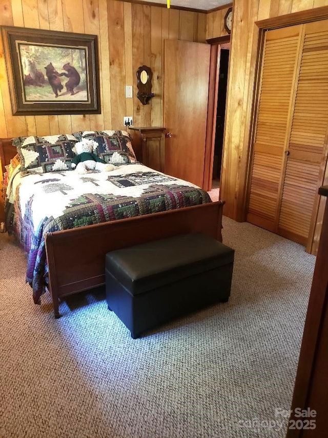 134 Raven Rdg, Maggie Valley, NC 28751 - carpeted bedroom with wooden walls