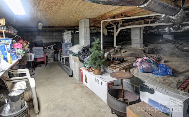 134 Raven Rdg, Maggie Valley, NC 28751 - below grade area with concrete block wall