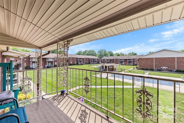 balcony with a residential view