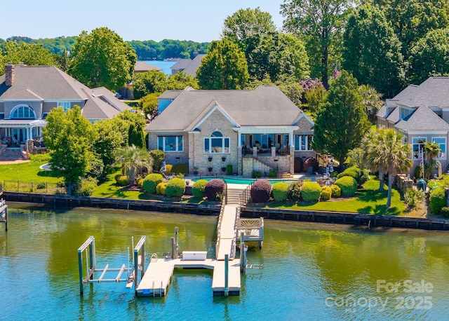 3507 Governors Island Dr, Denver, NC 28037 - view of dock with a water view and an outdoor pool